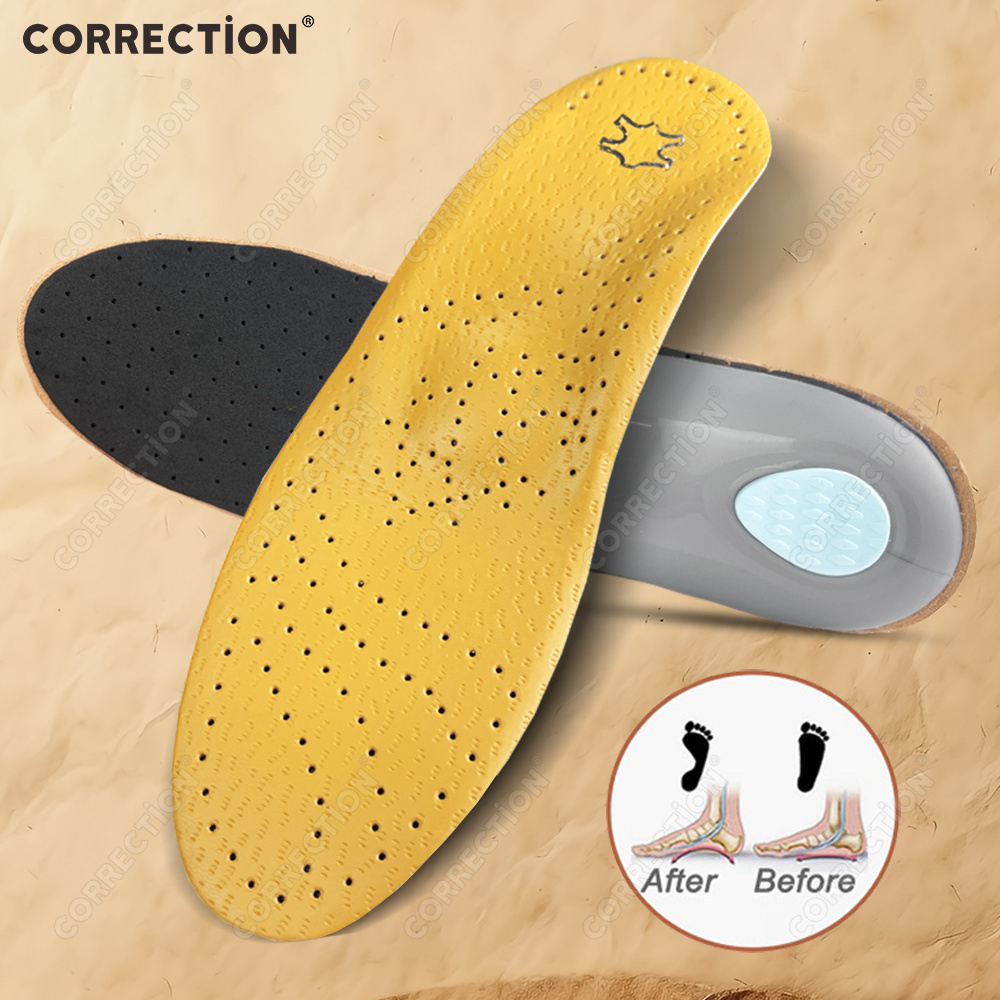 Sneaker Care Products - 革製整形外科用インソール アーチサポート 足底筋膜炎インソール 男女兼用 O/X脚矯正インソール フットケア用品