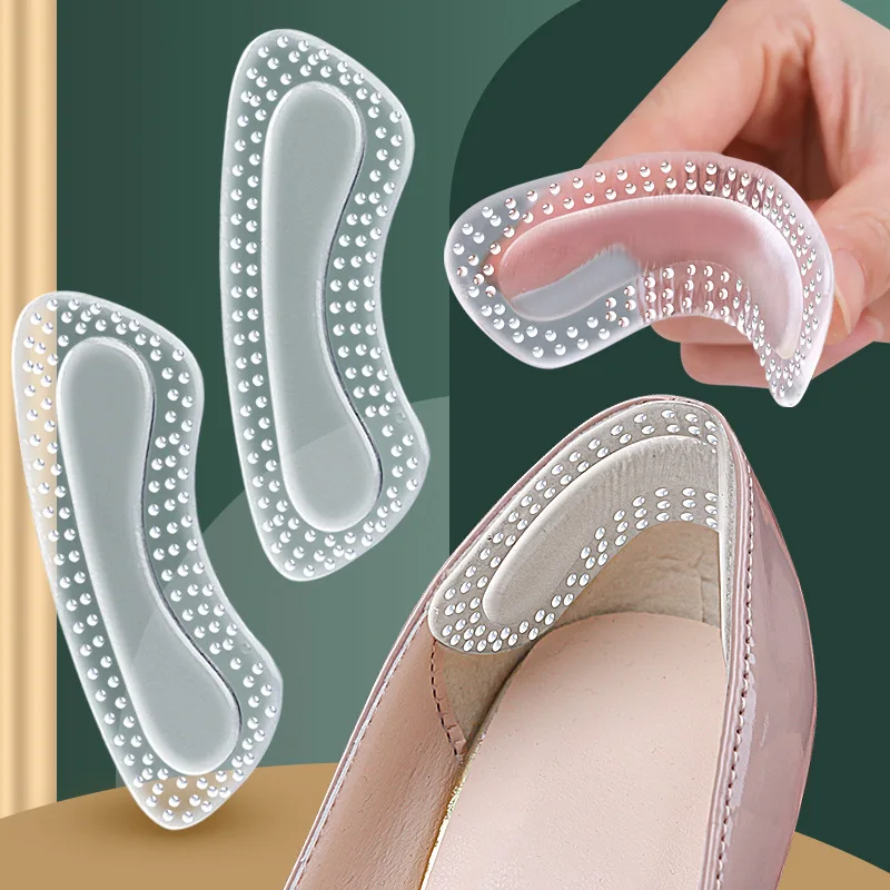Sneaker Care Products - 女性用ジェルヒールプロテクター,シリコンクッション,フットケア製品,ハイヒール用滑り止めシューズパッド,サイズ調整可能,1ペア
