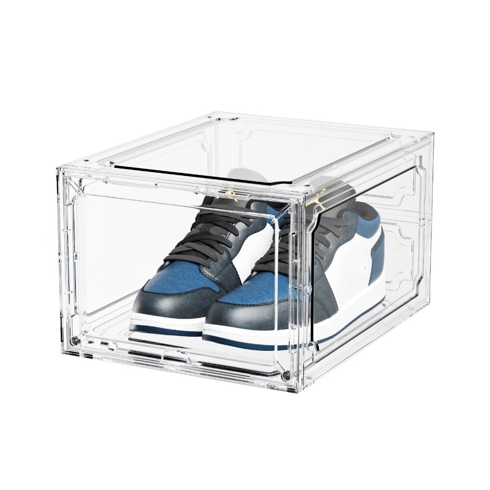 Shoe Box Display - 新しい透明バスケットボールシューズボックス、吸塵防塵収納ボックス、アクリル製酸化防止シューズキャビネット、家庭用寮用
