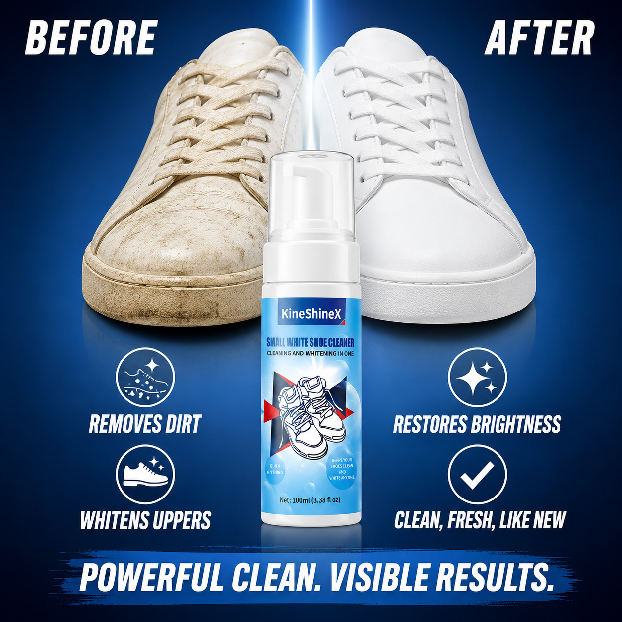 The Sneaker Care - ギヘン靴クリーナーキット、水を使わない泡状靴クリーナー、靴ブラシと靴拭きクロス付き、スニーカーケア、靴のお手入れに最適