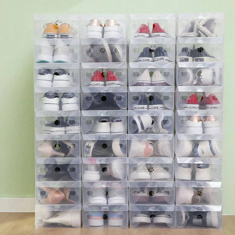 ポータブルシューズボックス 3個/6個/12個/24個 折り - Shoe Box Display のレビューと価格