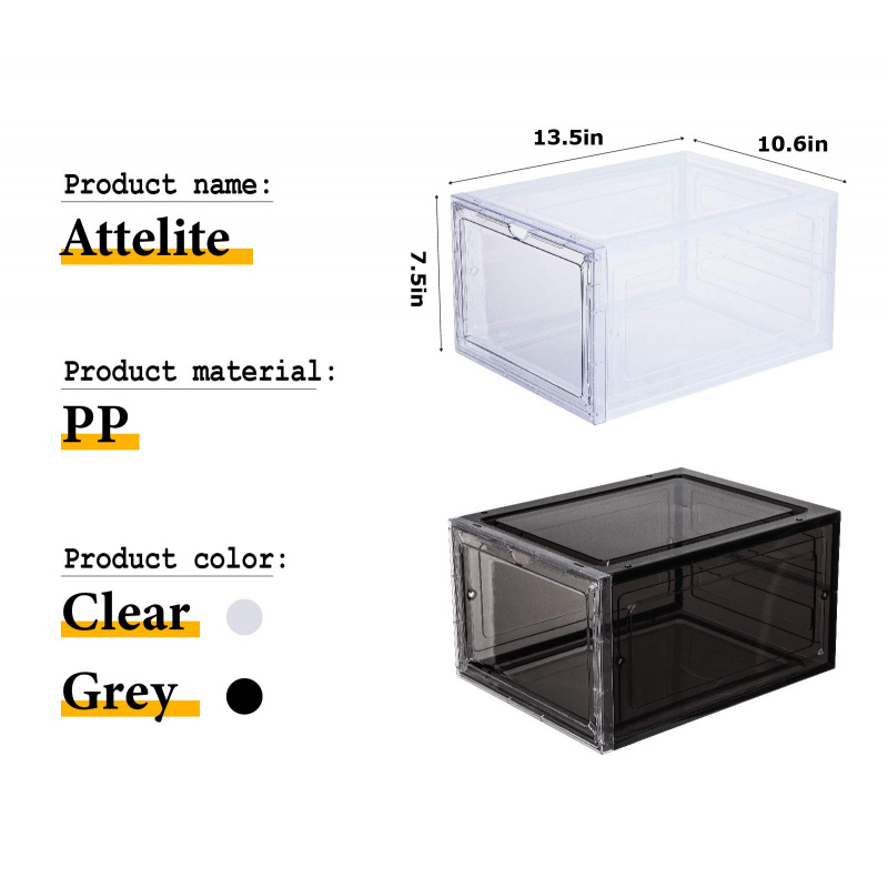 カスタムシューズオーガナイザー、丈夫なプラスチック製シューズ - Shoe Box Display のレビューと価格