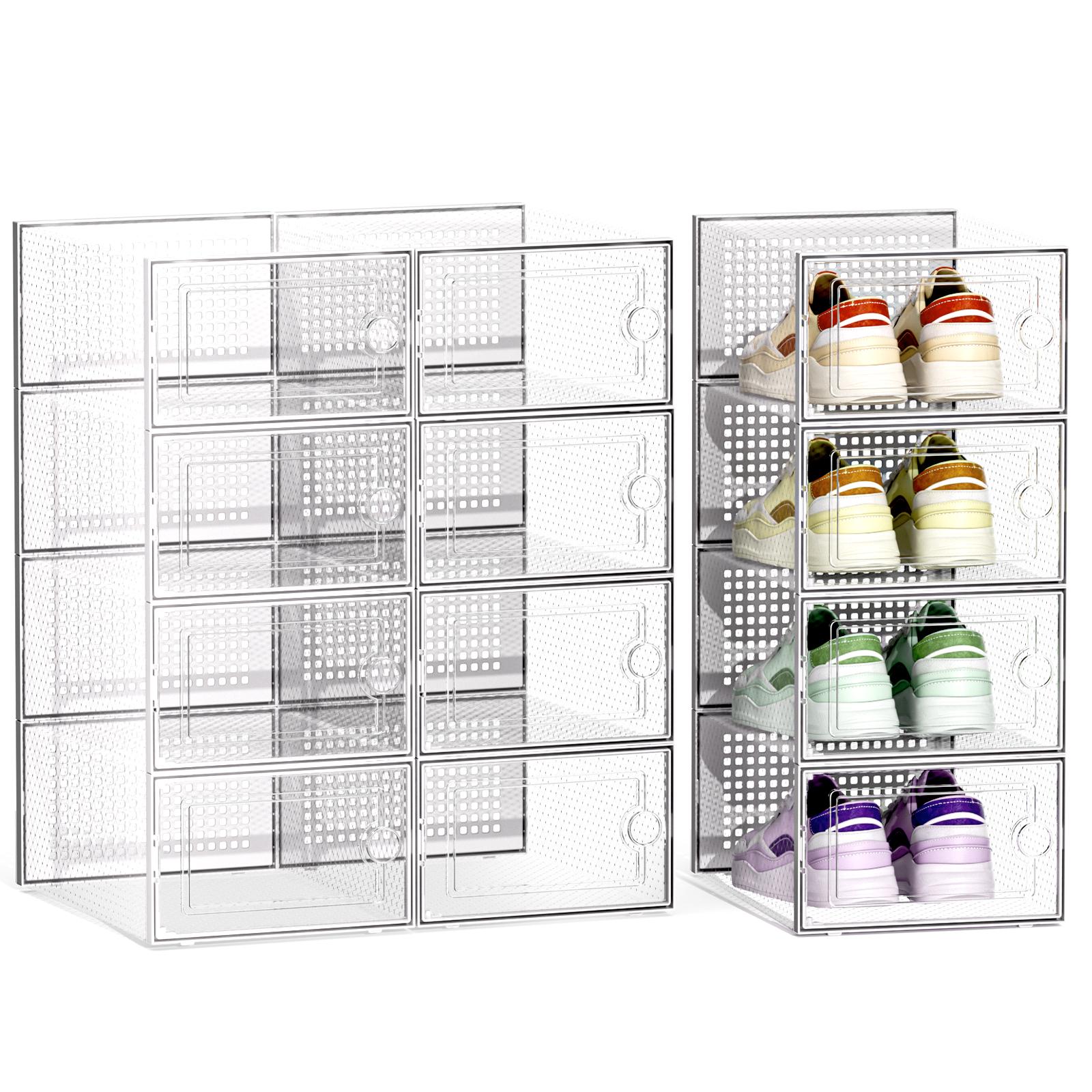 12/24個入り 厚手透明シューズボックス 折りたたみ式 積 - Shoe Box Display のレビューと価格