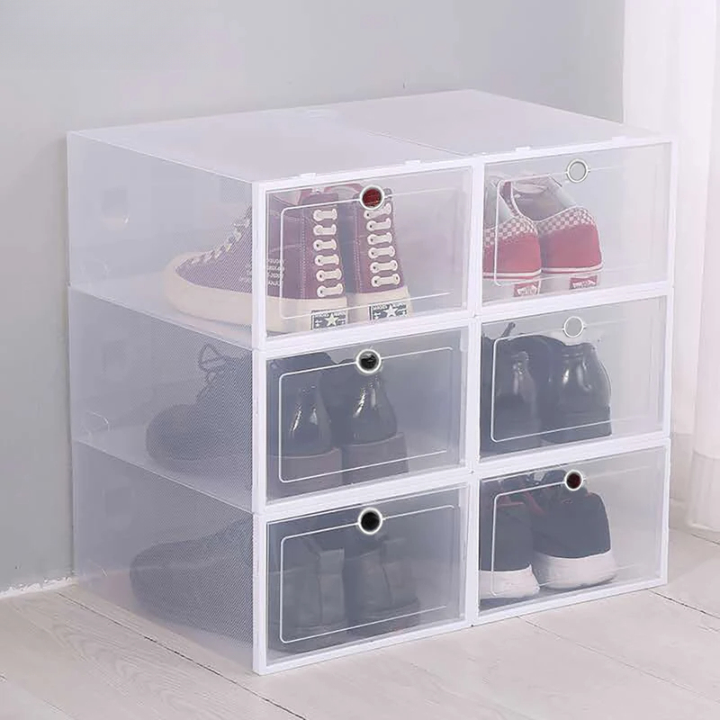6個入り透明シューズ収納オーガナイザーボックス - スタッキ - Shoe Box Display のレビューと価格