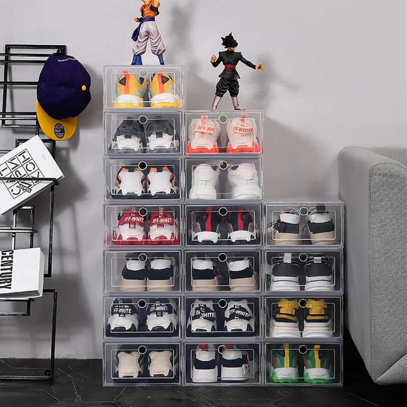 6個入り透明シューズ収納オーガナイザーボックス - スタッキ - Shoe Box Display のレビューと価格