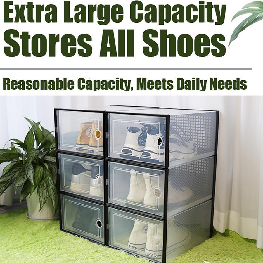 12/24/36個入り特大クリアシューズ収納ボックス、積み重 - Shoe Box Display のレビューと価格